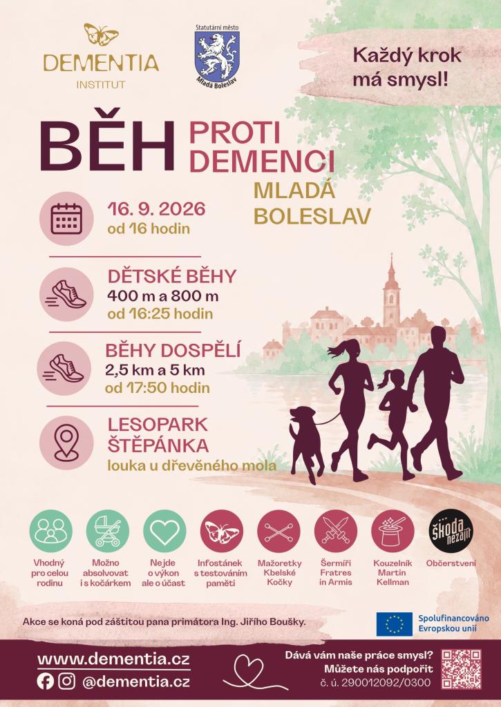 Běh proti demenci 16.9.2026 v&nbsp;Mladé Boleslavi