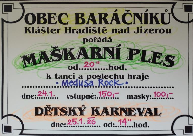 Maškarní ples Klášter
